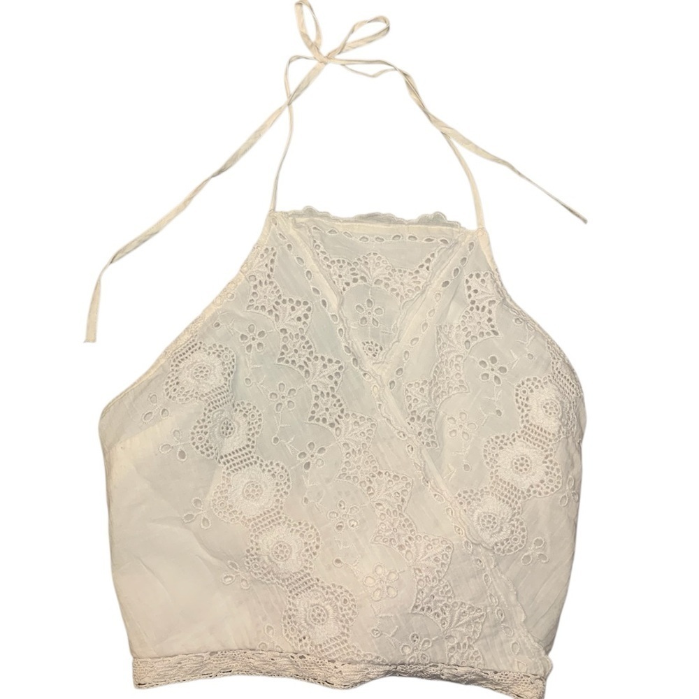 American Eagle high neck crop top peach medium - Picture 3 of 5